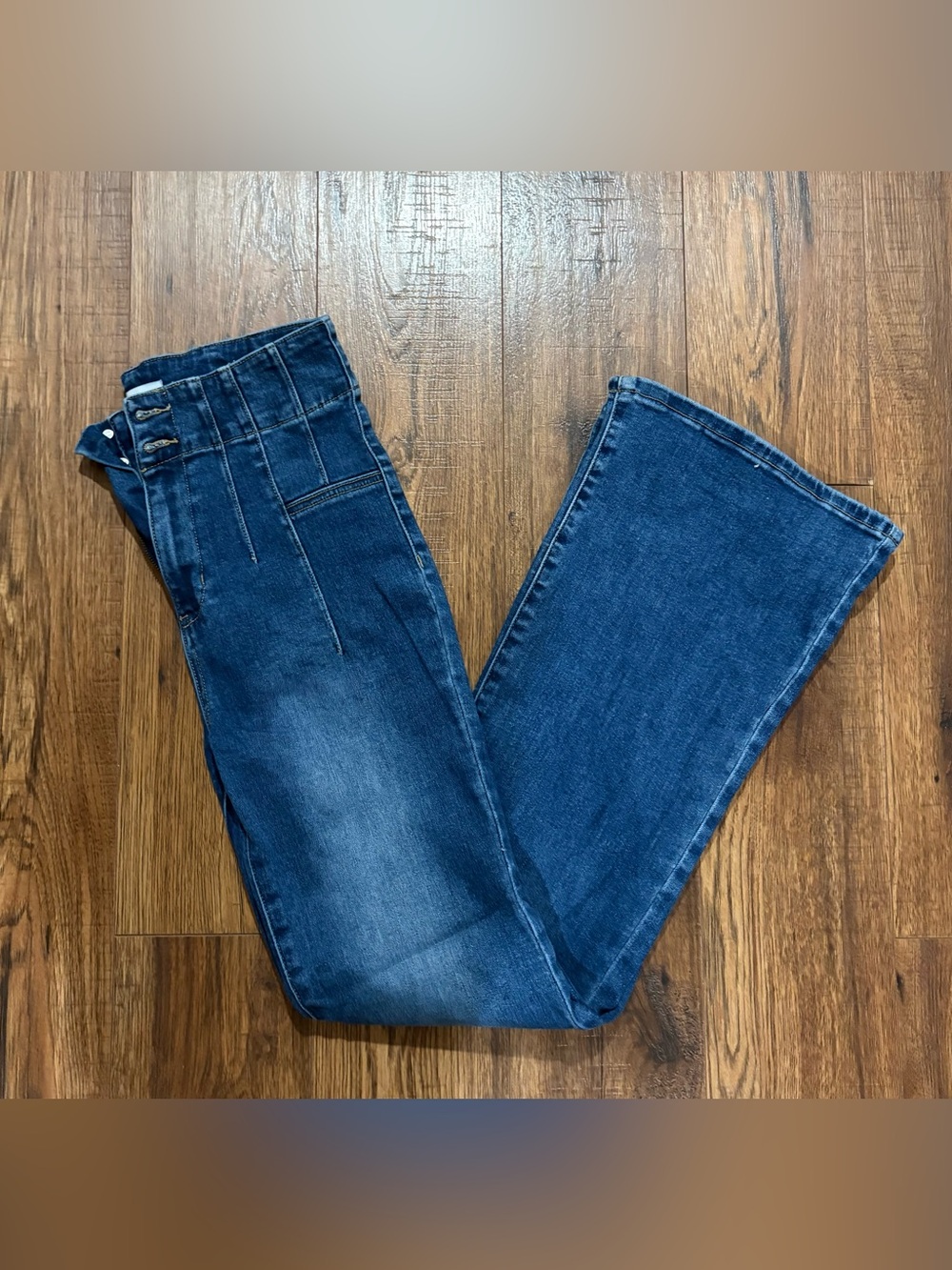Risen Jeans High-Rise Wide Leg Dark Blue Jeans Size 9/29